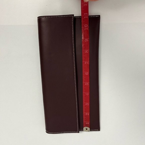 Vittoria Napoli Bordeaux Genuine Leather Clutch Bordeaux Magnetic closure - Picture 8 of 9